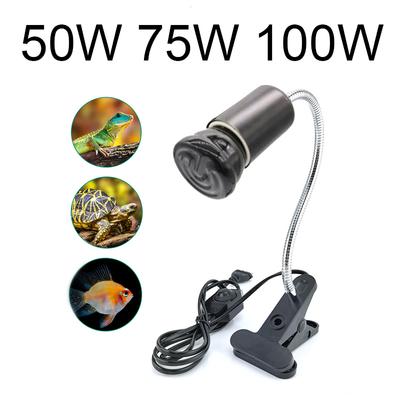 Tortoises Basking Lighting E27 EU Plug 220V Mini Pet Reptile Heat Lamp Kit Clip-on Ceramic Lights Holder Heating Set