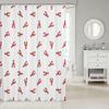 Red Lobster Print Waterproof Shower Curtain 180X180Cm - Nautical Seafood Theme Bath Curtain For Kids & Coastal Decor