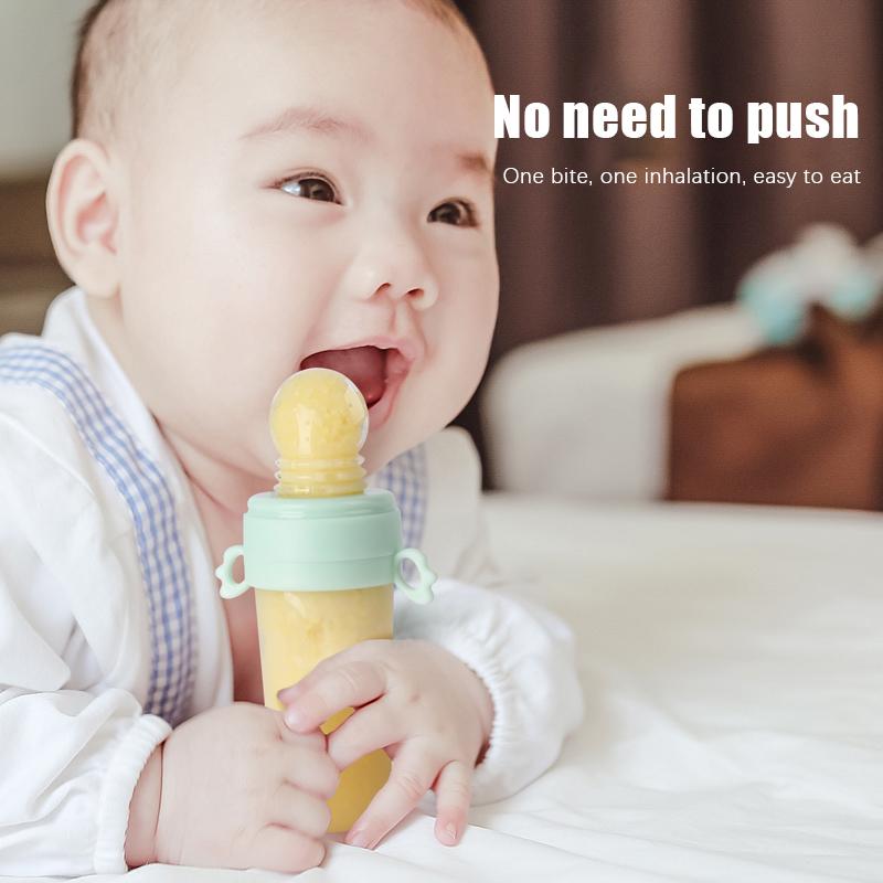 Baby Feeding Bottle with Teethers Baby Silicone Rice Paste Cereal Feeding Squeeze Bottle Spoon Feeder for Newborn Child Utensils