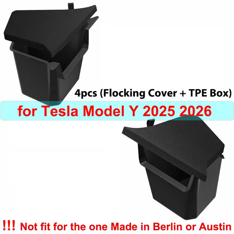 Model Y Launch 2026 Rear Trunk Side Storage Box For Tesla Y Juniper Rear Seat Organizer Suede Anti-dirty Car Travel Accessories