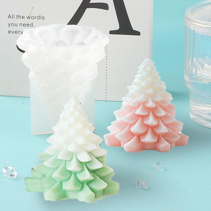 Christmas Tree Candle Silicone Mold 3D Handmade Soap Model DIY Aromatherapy Candle Tool