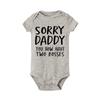 Newborn Baby Romper Sorry Daddy You Know Have Two Bosses Print Infant Cotton Jumpsuit Bodysuit