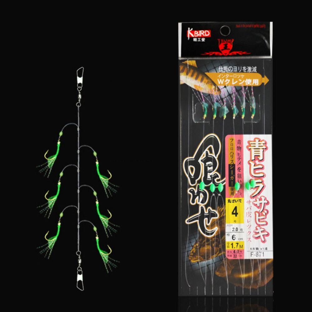 Colorful Sabiki String Golden Hooks Rubber Gang Tackles Baits Fishing Tinsel Carp  Saltwater