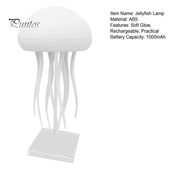 Night Light Voice Control Jellyfish Lamp with Dancing Legs Soft Glow Rechargeable RGB Gradient Jellyfish Bedside Lamp Decor