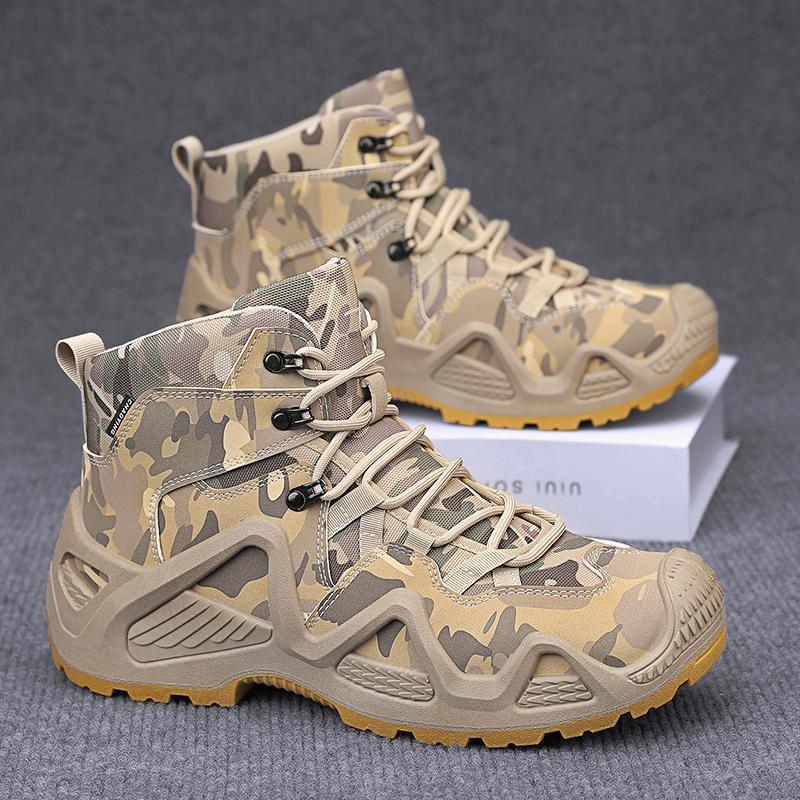 Outdoor Herren Walking Sneaker Herren Jagd Trekking Camping Bergsteigen Winter Arbeitsstiefel Leicht Atmungsaktiv Kletterschuhe 41 khaki