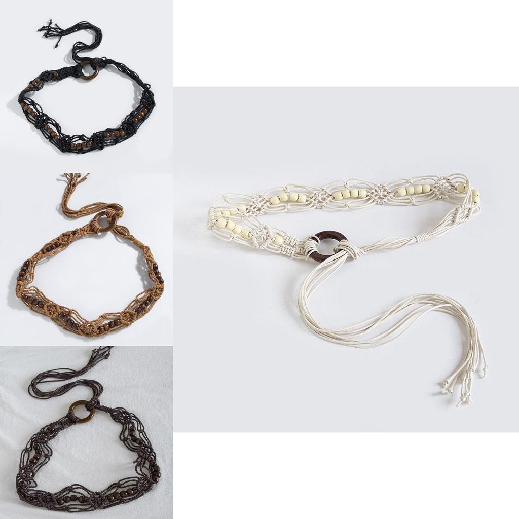 Bohemia Boho Waist Cord Knotted Natural Material Relaxed Vacation Style