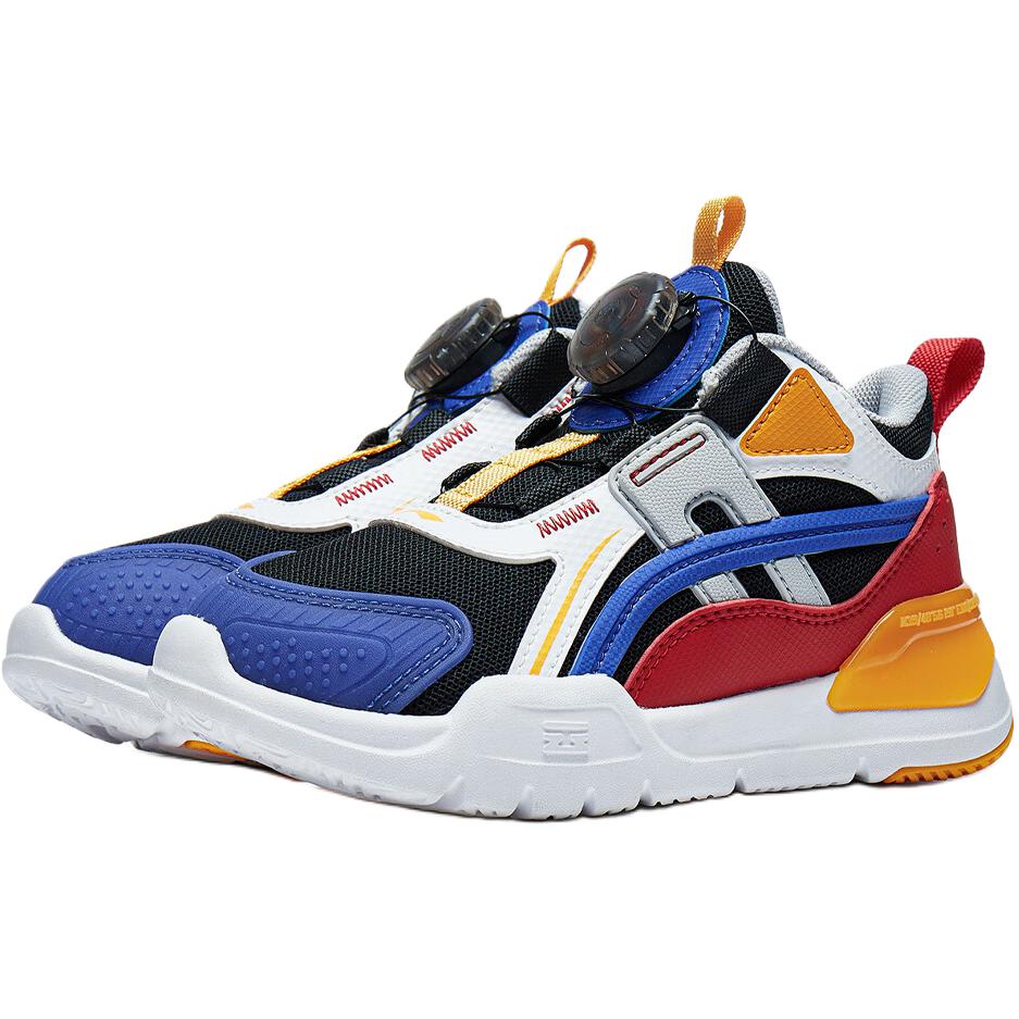 Li Ning Kids Mesh Comfortable Versatile Non-Slip Mid-Top Running Shoes Kids Shoes Black Red YKNT122-1