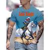 New Men's T-shirts Clothing Fashion Cowboy Printed Short Sleeve T-shirts Tops Summer Breathable Crew Neck T Shirt For Men