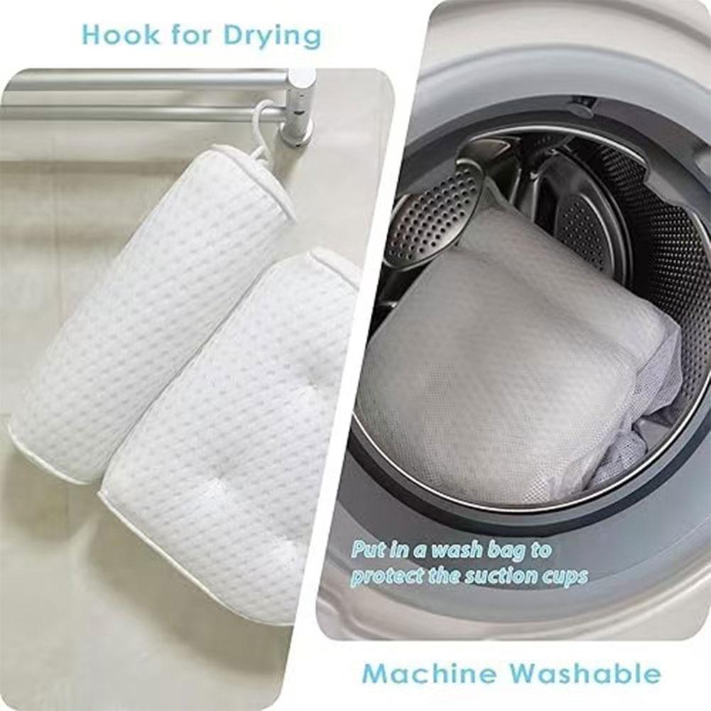 Bath Cushion for Bathtub Support Neck Head Back Bathtub Pillow Cushion Soaking Tub with Non-Slip Suction Cups Air Mesh Bathtube