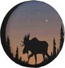 Moose Mountain Pine Tree Wilrness Printed Spare Tire Cover Weatherproof Dust-Proof Tire Covers Fit For RV Truck SUV Travel