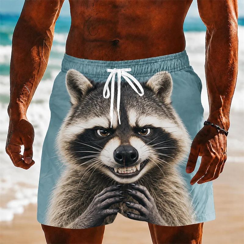 Summer Men's Animal 3D Printed Beach Shorts