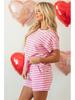 Spring/Summer Women's Minimalist Striped Short-Sleeve Two-Piece Set - Casual Homewear.