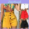 Trendy Women's High Waisted Button Shorts Ideal For Quarantine And Everyday Fashion