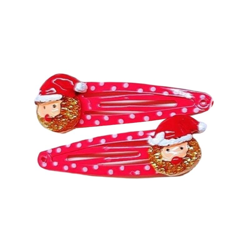 Lovely Christmas Hair Clip Sequined Nonslip Strong Clip Santa/Tree Decors For Christmas Holiday Hair Styling Accessories