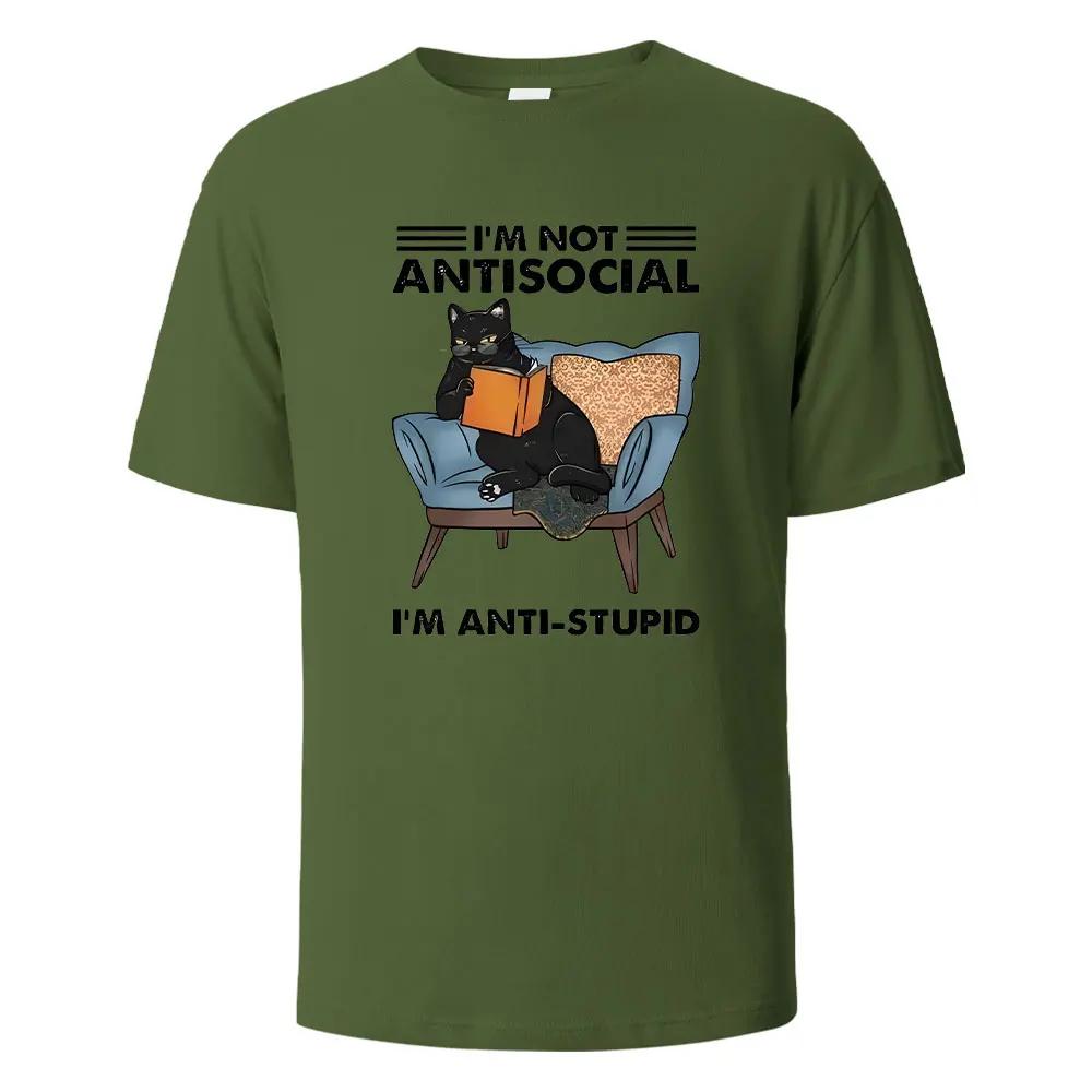 

Antisocial T-Shirt Summer Tees For Men Women 100% Cotton O-neck Oversize Casual Short sleeved Tops 4XL