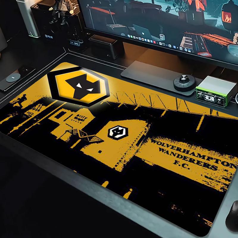 Wolves FC Farbiges Mauspads Großes Gaming Tischkissen Rutschfeste Laptop Tablet Großes Mauspads XXL Matte Mini PC Spielmatte Mit Verriegeltem Rand