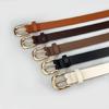 Simple Design PU Leather Skinny Belt Adjustable Waistband for Women Casual and Business Wear Formal Occasion Accessory