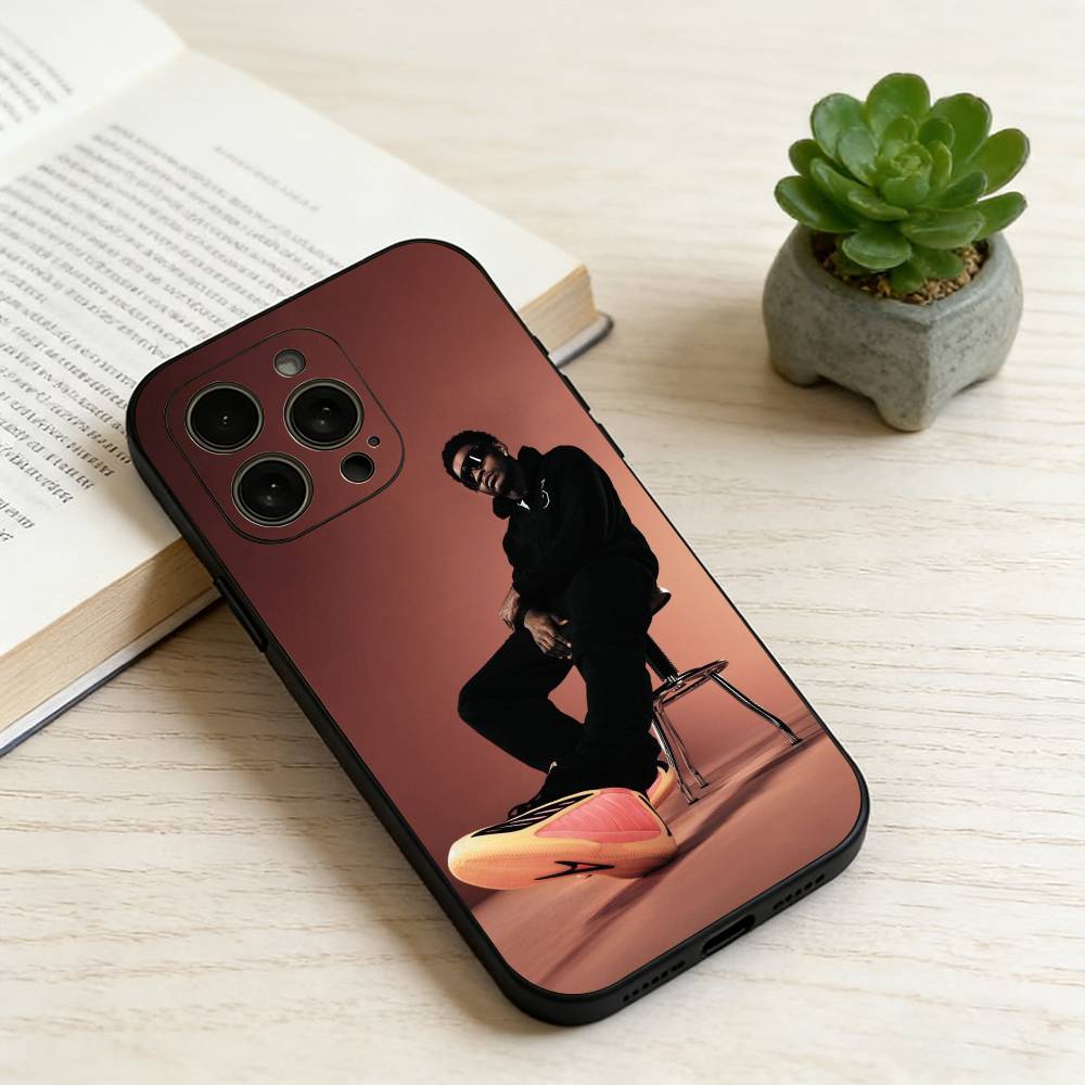 A-Anthony Edwards Phone Case For iPhone 17,16,15,14,13,12,11 Plus,Pro Max,XS,Soft Silicone Black Cover