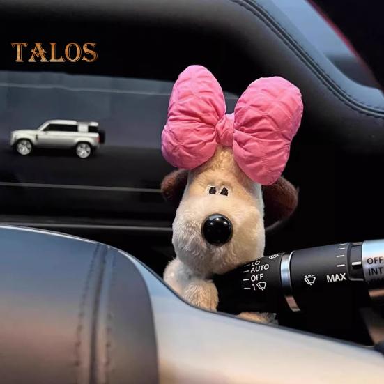 Lindo muñeco de peluche de perro con forma de perro, adorno multifuncional para coche, figura decorativa con señal de giro para limpiaparabrisas, regalo para conductores