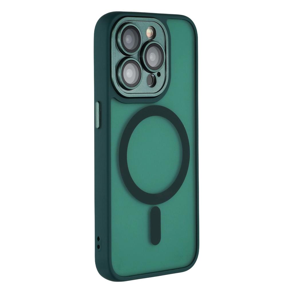 For iPhone 15 Pro Max Case Compatible with MagSafe PC + TPU Matte Phone Cover with Glass Lens Film