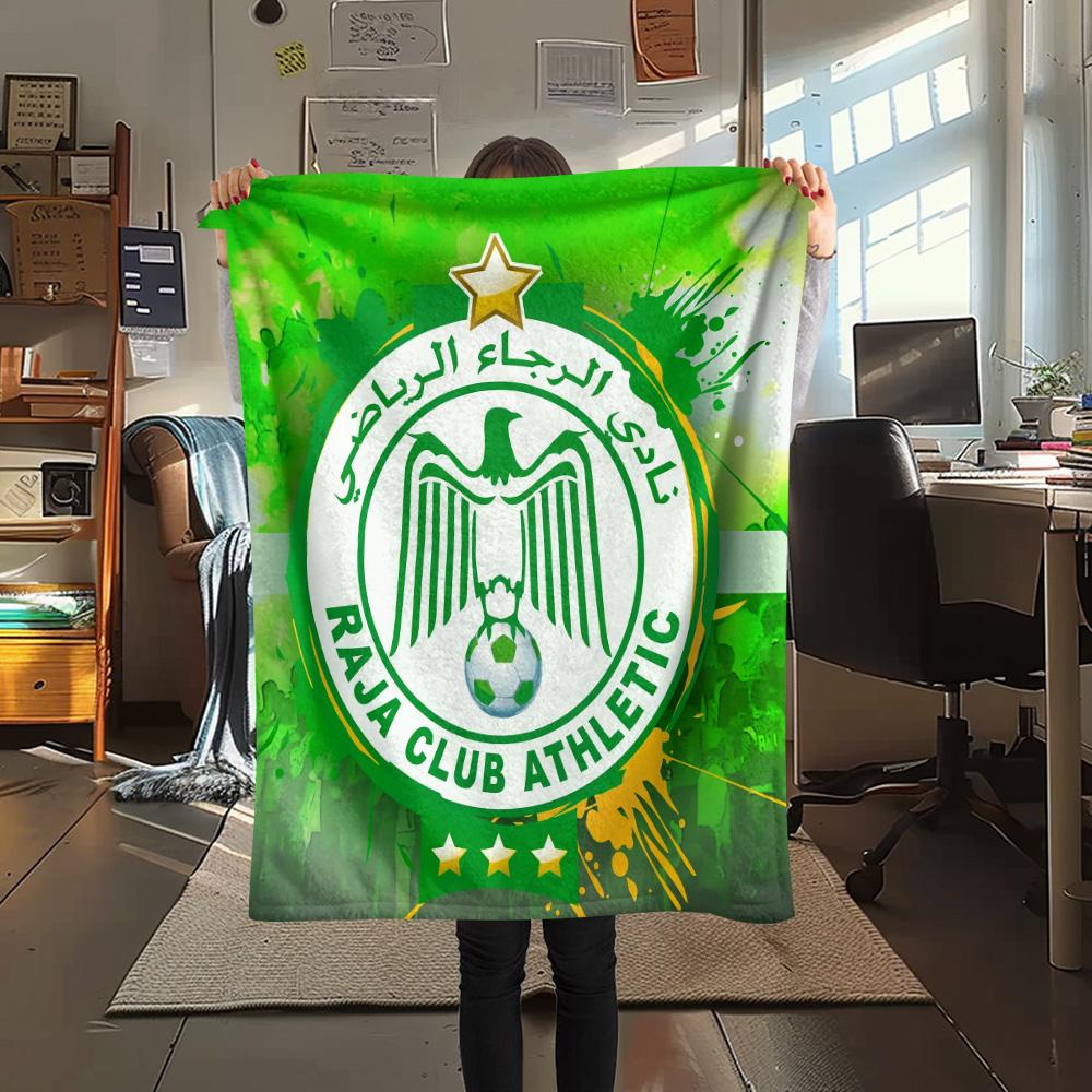 Rajakasablanca Sports Club  Print Flannel Blanket, High Quality Comfortable for All Seasons, Home Decor, Warmth and Comfort