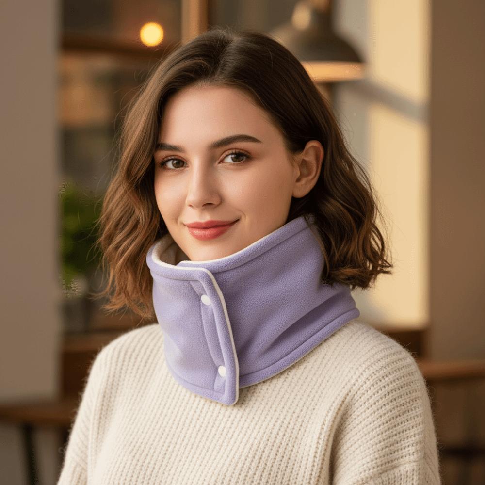 Polar Fleece Winter Knitted Scarf Double-sided Warm Neck Warmer Luxury Fleece Muffler  Outdoor