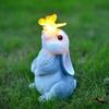 Resin Ornaments Cute Rabbit Decoration Solar Garden Lights Outdoor Garden Animals Creative Cartoon Crafts