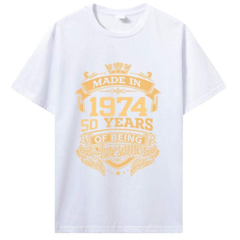 Staré Vintage 1974 Narozeninové Pánské Dámské Tričko Manželka Manžel Dárky k Narozeninám Nápisy Citát Grafické Oblečení Oversized Tričko