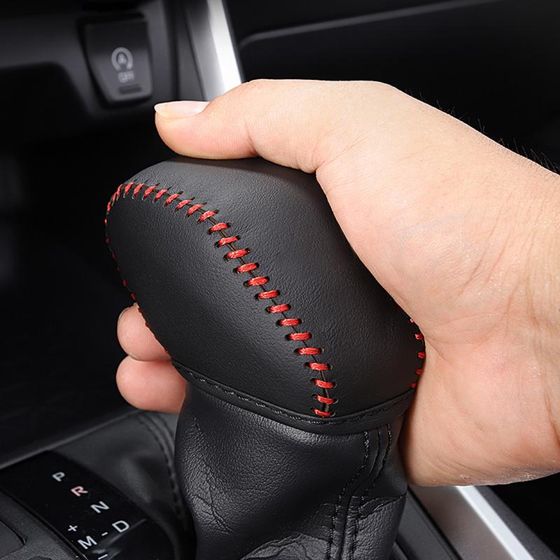 For Toyota RAV4 XA50 2019 2020 2021 2022 2023 2024 2025 Genuine Leather Hand Sewing Gear AT Car Shift Lever Knob Handle Cover