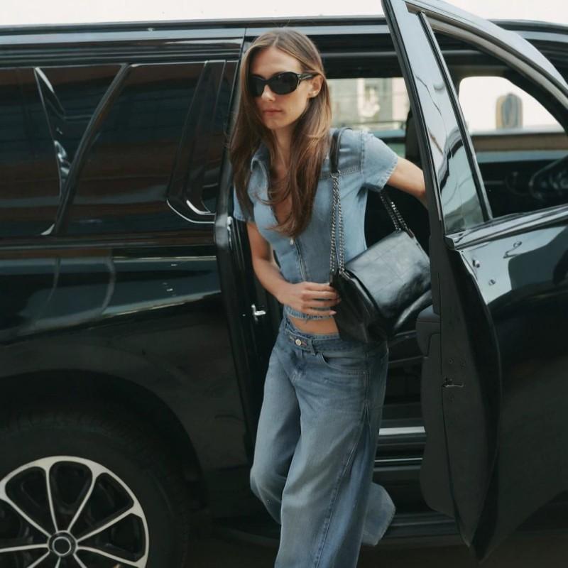 Washed Distressed Low Waist Jeans Women Straight Wide Leg Casual Fashion
