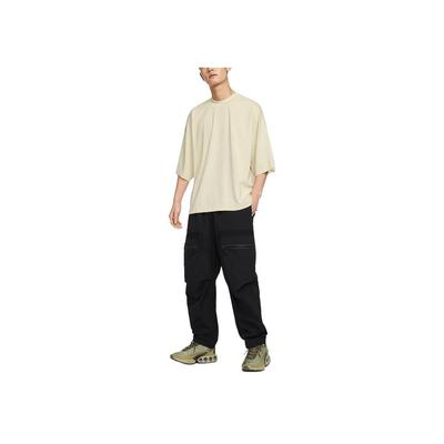 Sportswear Fashion Minimalist Versatile Oversized Short Sleeve T-Shirt Men Tops Light-Khaki Black HJ2953-229