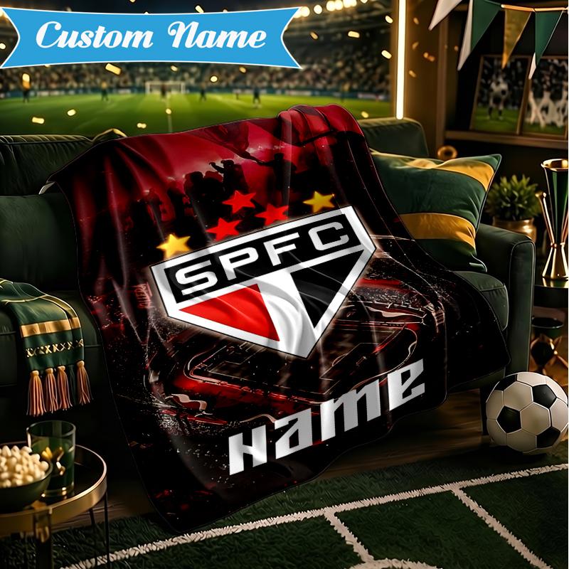 Custom Name SPFC Stars Stripes Blanket Lightweight Ideal Bedding Blanket Perfect for Travel, Camping, Living Rooms, Sofas, Christmas Gift