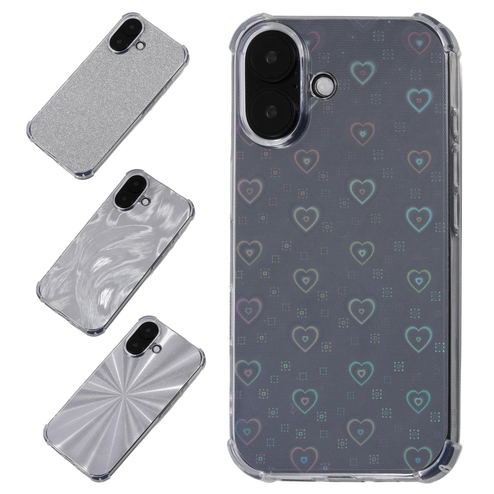 

For iPhone 16 Case TPU Shock-Absorption Phone Cover with 4 Card Papers