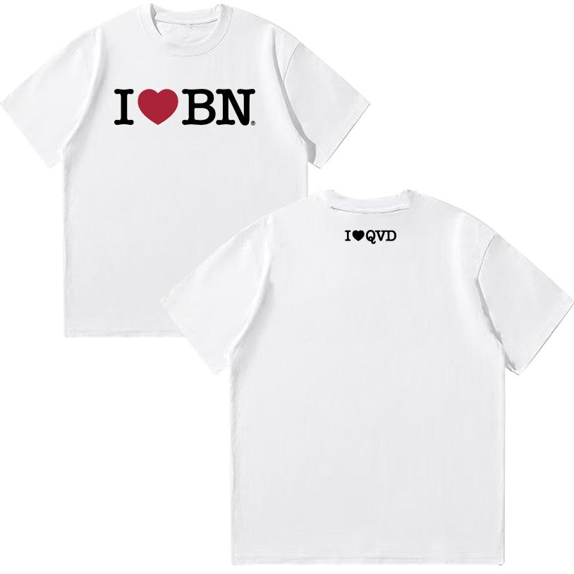 Quevedo Tshirt "I LOVE BN" T Shirt Women Y2K T-shirt Summer Cotton Short Sleeve Tops Fashion Breathable Simple Clothing Casual