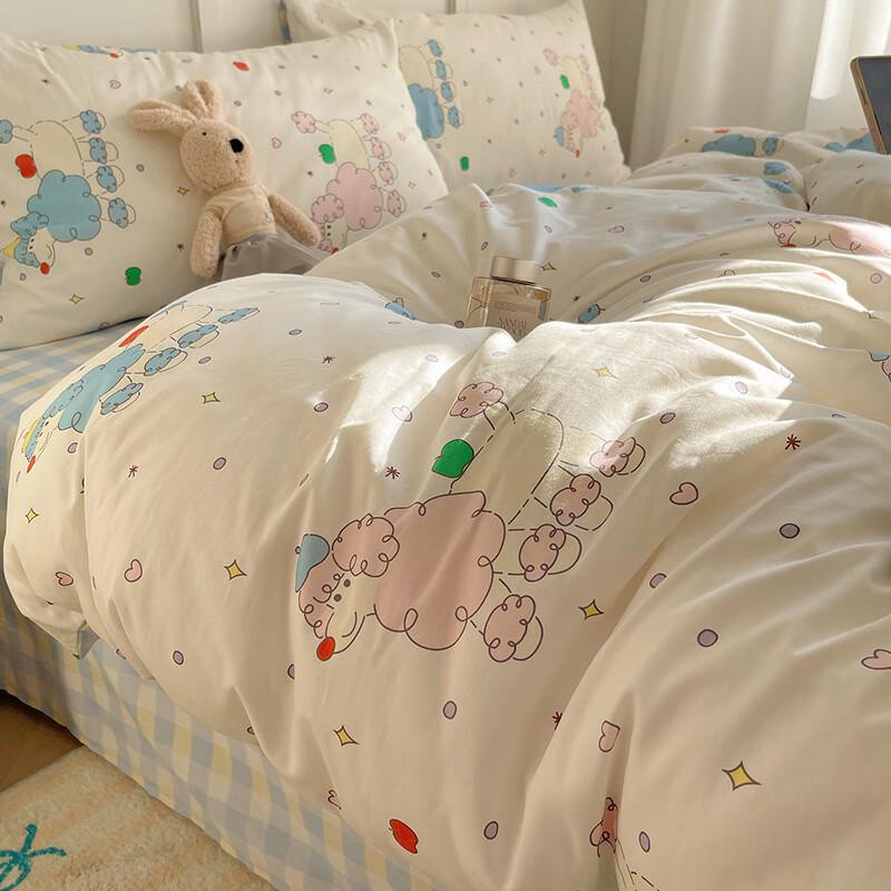 LILANG Cartoon Bear Four-Piece Bedding Set