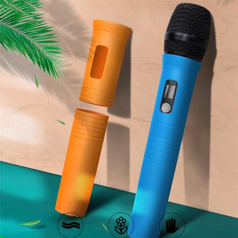 B03B-Elastic Wireless Microphone Protective Case Color Handle Cover Anti-Fall Protector For Ktv Stage Accessories