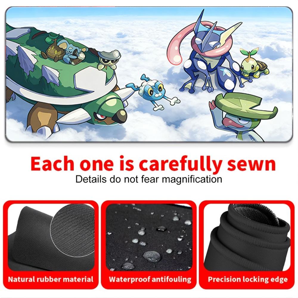 Pokemon Ash Neon City Starter Team Gaming Desk Mat NonSlip Washable Mouse Pad 40x80x0.2cm