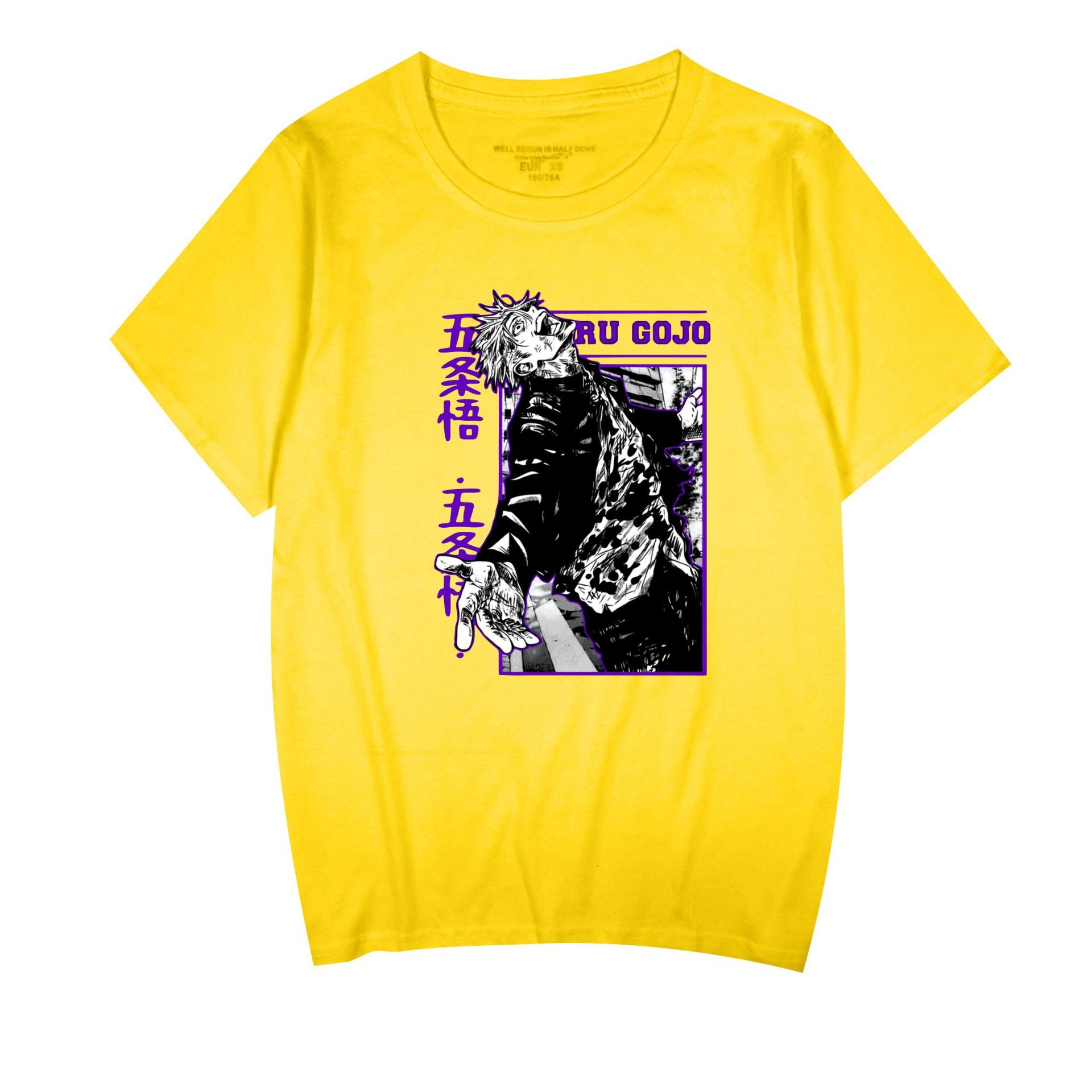

Jujutsu Kaisen Anime T Shirt Men Crewneck Short Sleeve Tee Streetwear Women T-shirt 2026 New Cartoon Clothes Tops XXS жовтий