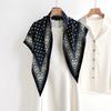 Retro Printed Square Scarf For Women Soft Stain Scarves Bandanas Luxury Hijab Neckerchief Elegant Shawl Wraps