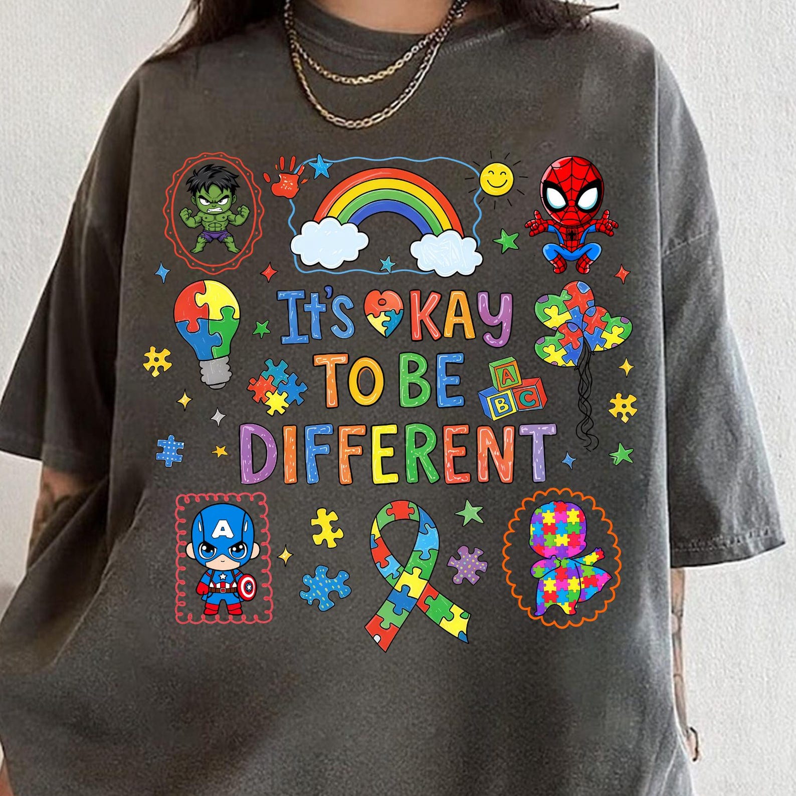 Super Autism Crusher Shirt, Superhero Character Autism, Puzzle Autism Shirt, Autism Awareness Tee, Autism Mama Shirt, Puzzle Piece Heart Tee M