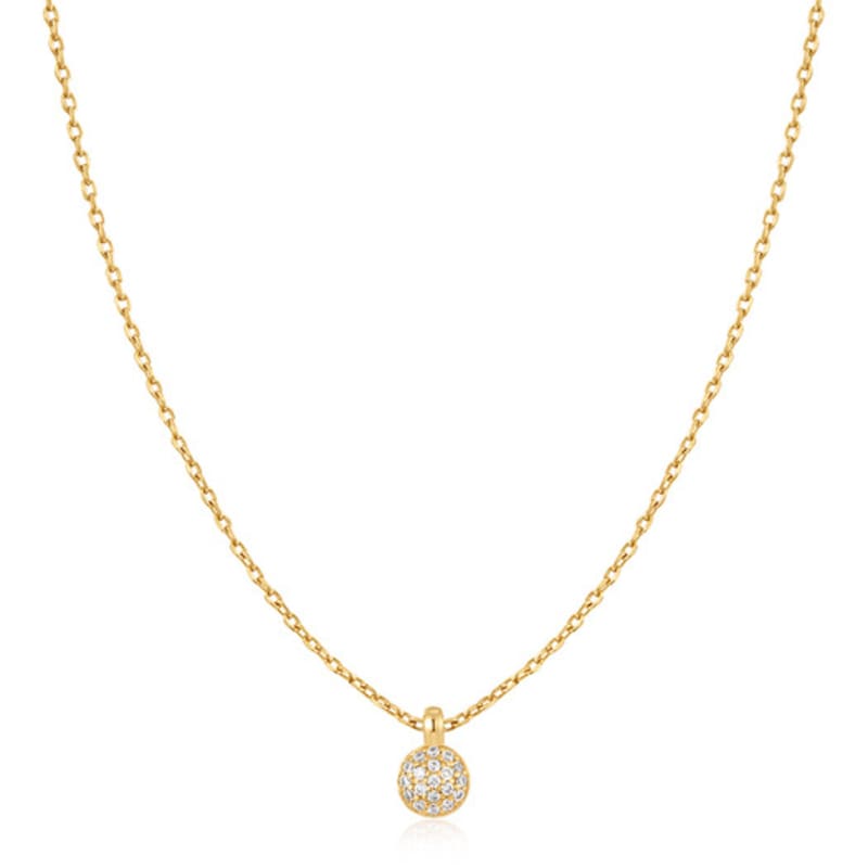 ANIA HAIE [Released In October] Gold Sphere Pave 925 Silver Necklace N061-01G