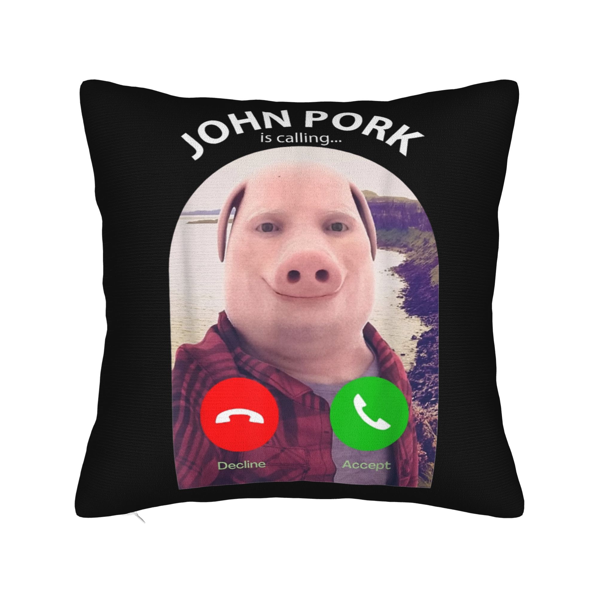 

Наволочка John Pork Is Calling Смішна Відповідь на Дзвінок Телефон Зручна Подушка для Дивана Автомобиля Домашній Декор Новинка Наволочки 30cm x 30cm