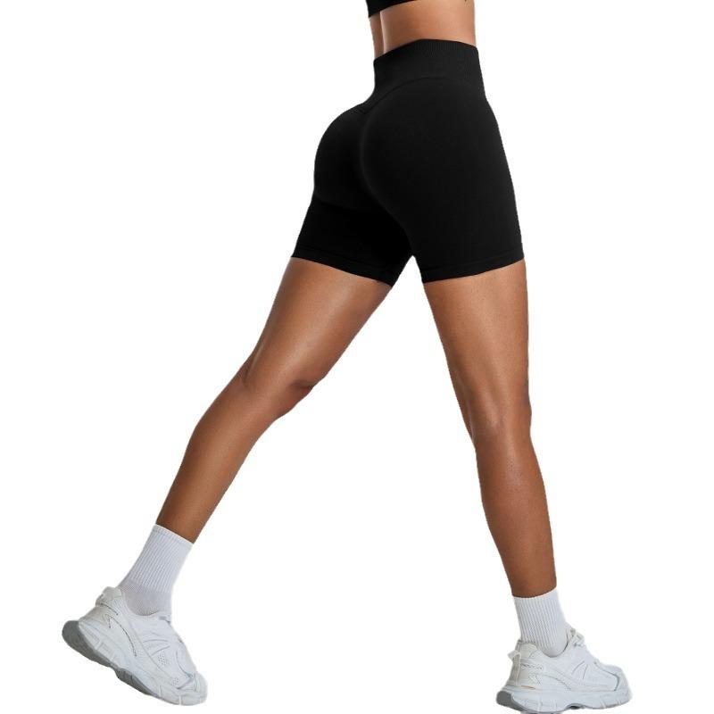 European and American new high-waisted yoga shorts, belly and hip fitness pants, wear outside and run fast-drying