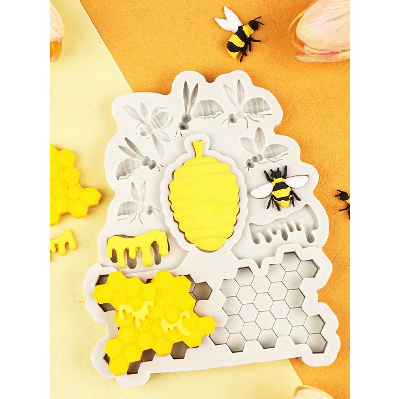 1ks silikonová forma, včela, včelí královna, ve tvaru medu a plástve, nepřilnavá silikonová forma pro hmyz