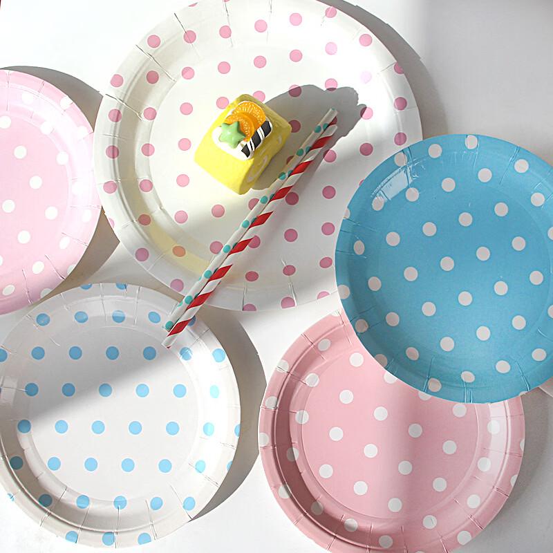OIMG Birthday Party Polka Dot Disposable Paper Plates