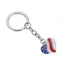 American Flag Heart & Star Keychain Pendant - Independence Day Edition