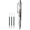 Set of 3 Tombow Air Press Ballpoint Pens with 3 Black Refills and an Original Logo Sticker Oil-Based (0.7mm, Clear, BC-AP20) (BR-SF33)