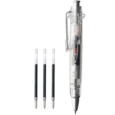 Conjunto de 3 Canetas Esferográficas Tombow Air Press com 3 Refis Pretos e um Adesivo com o Logotipo Original à Base de Óleo (0,7mm, Transparente, BC-AP20) (BR-SF33)