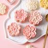 Mid Autumn Festival Round Mooncake Mold Cherry Blossom Shape Pastry Tools Diy Fondant Cake Decoration Tools Hand Press Mold