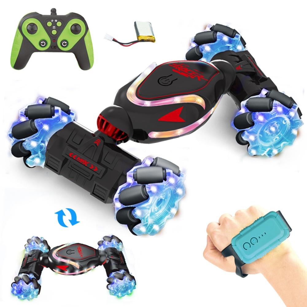 

YT6637 RC Stunt Car Light-Up Twisting Vehicle Toy Dual Controlled Remote Control Car Black